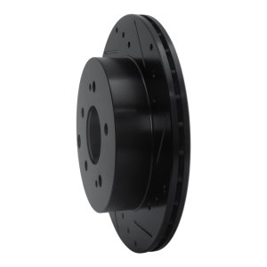 Mitsubishi Eclipse Brake Rotor (1) - Rear Right - R1 Concepts - Drilled & Slotted - Black - `06-`12